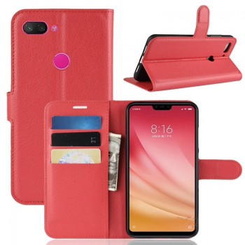 Atverčiamas dirbtinos odos dėklas,piniginė - raudonas (MI 8 LITE) Atverčiamas dirbtinos odos dėklas,piniginė - raudonas (MI 8 LITE)